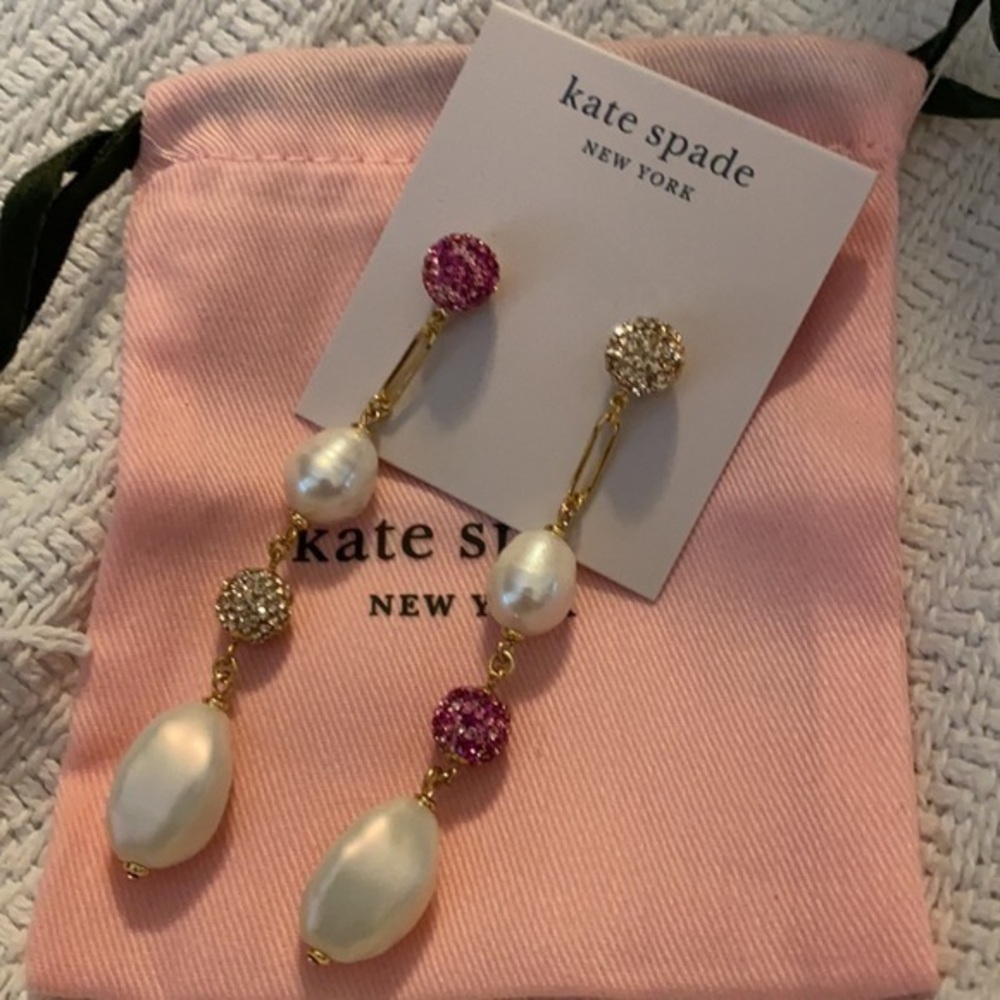 Kate Spade Pavé Pearl Earrings